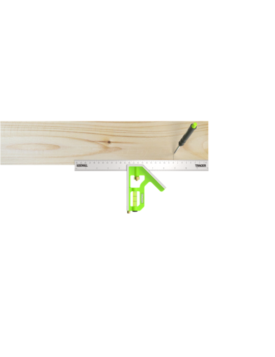 Kątownik kombinowany 150mm z poziomicą i rysikiem TRACER ACSQ150