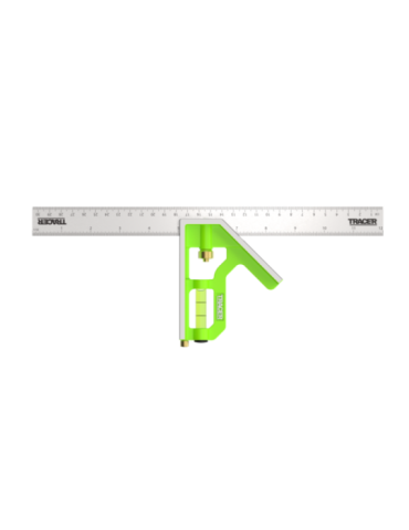 Kątownik kombinowany 300mm z poziomicą i rysikiem TRACER ACSQ300