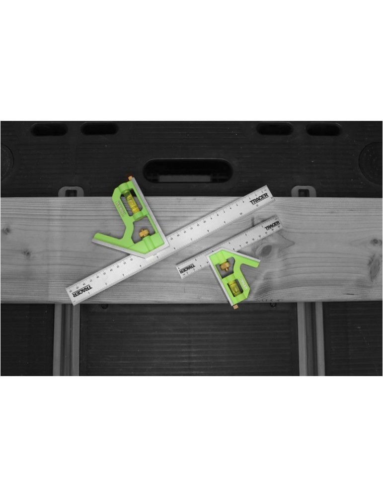 Kątownik kombinowany 300mm z poziomicą i rysikiem TRACER ACSQ300