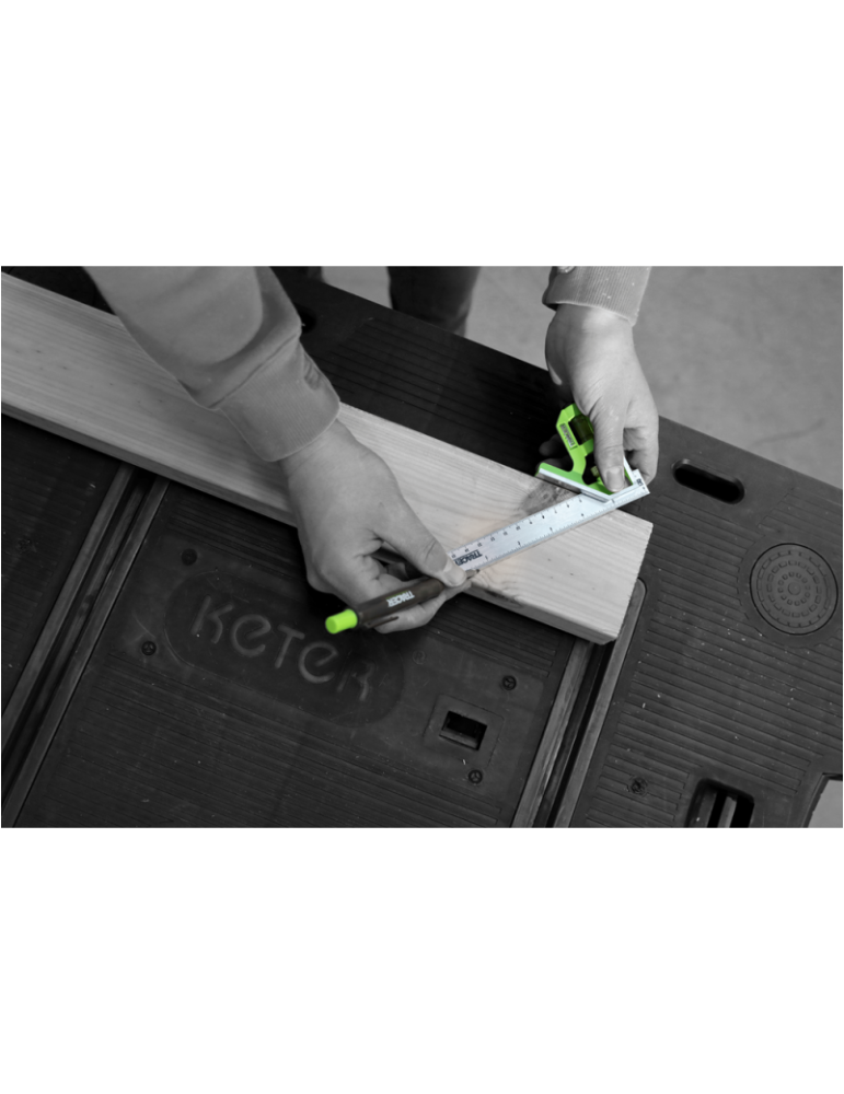 Kątownik kombinowany 300mm z poziomicą i rysikiem TRACER ACSQ300