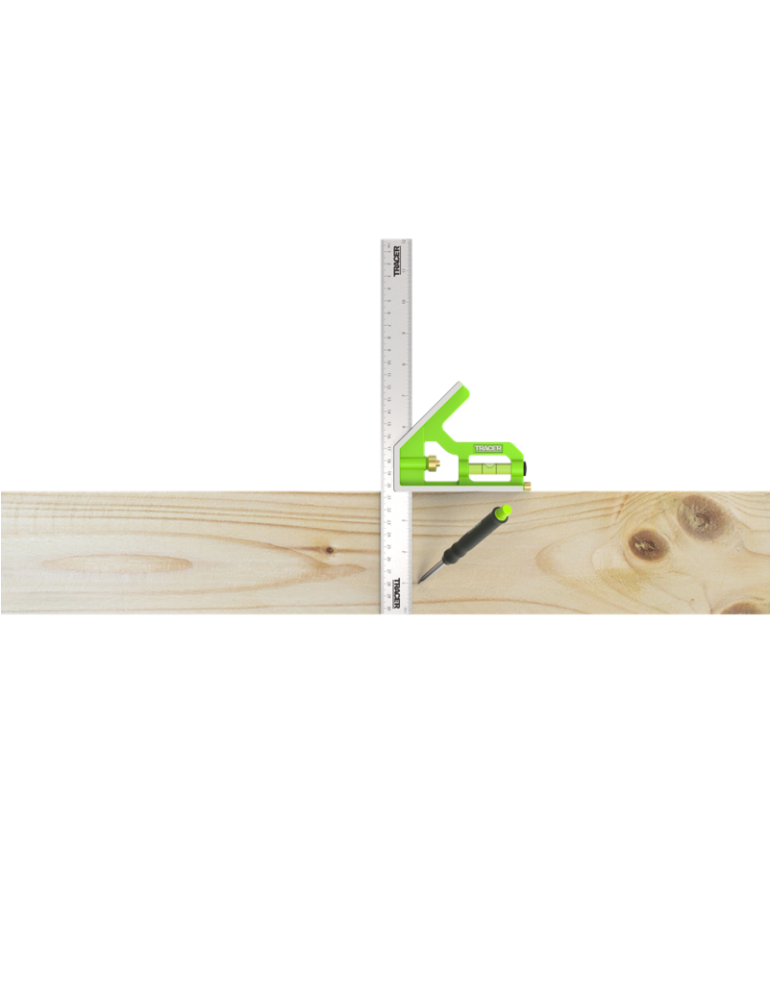 Kątownik kombinowany 300mm z poziomicą i rysikiem TRACER ACSQ300