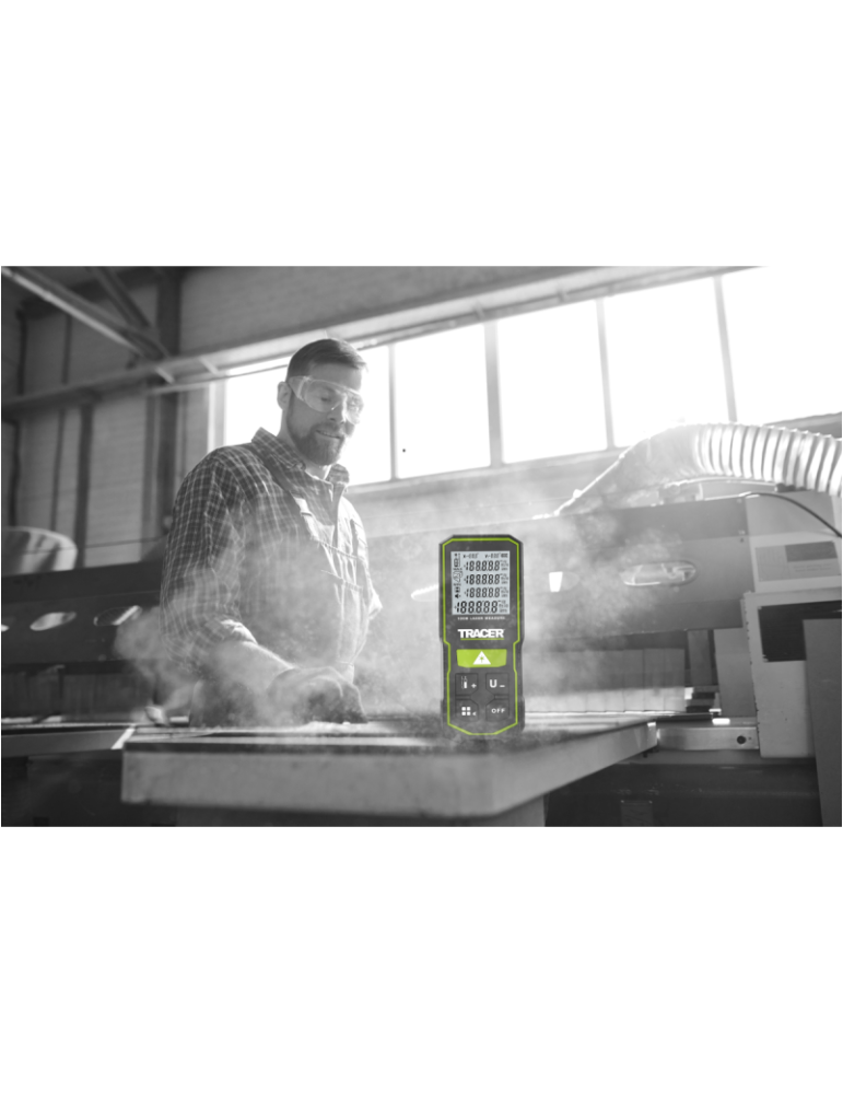 Dalmierz laserowy 100m 6 funkcji np. mierzenie kątów, odległości, objętości TRACER ALM100