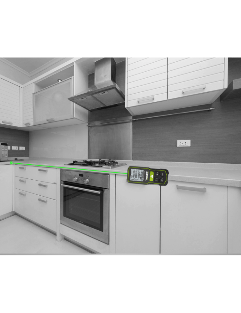 Dalmierz laserowy 100m 6 funkcji np. mierzenie kątów, odległości, objętości TRACER ALM100