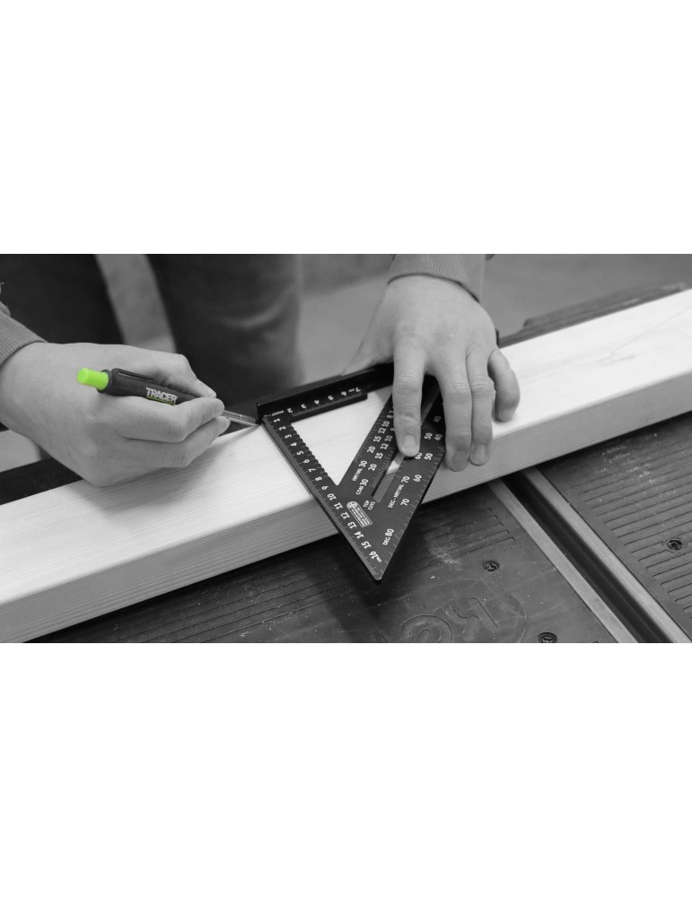 Kątownik stolarski 175mm skala do krokwi TRACER ASQ7M