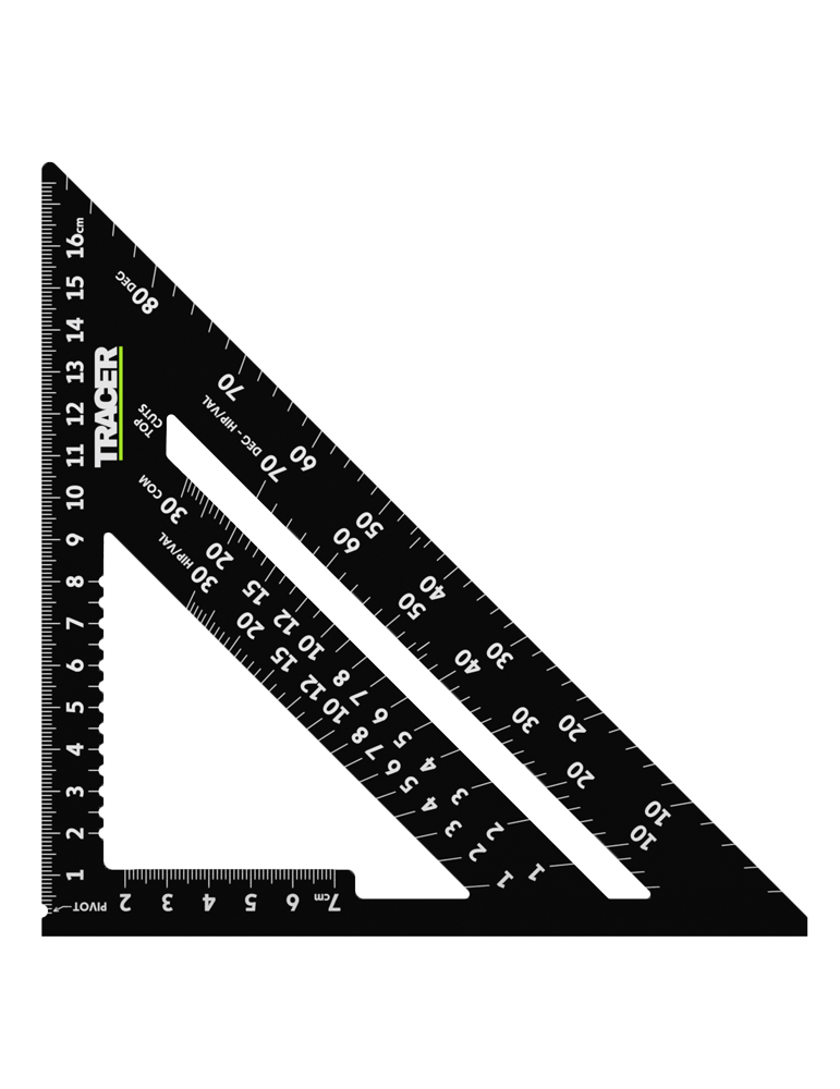 Kątownik stolarski 175mm skala do krokwi TRACER ASQ7M