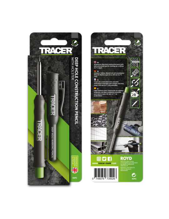 Ołówek budowlany do głębokich otworów z nasadką TRACER ADP2