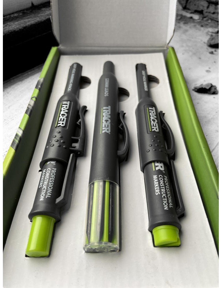 Kompletny zestaw ołówków budowlanych z kaburami TRACER AMK3