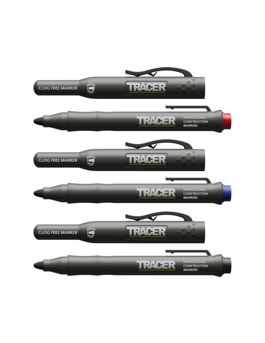 Zestaw 3 markerów czarny, niebieski i czerwony TRACER ACF-MK3