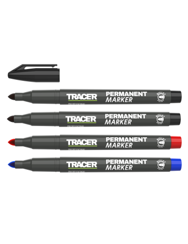 Zestaw 4szt. markerów 2 czarne, niebieski i czerwony TRACER APMK1